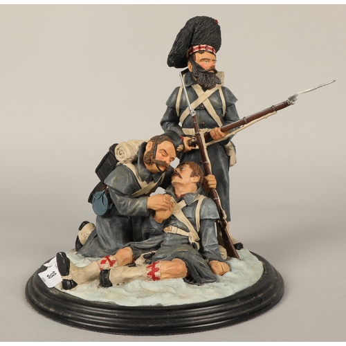 38 - Ballantynes military model diorama of three Scottish soldiers