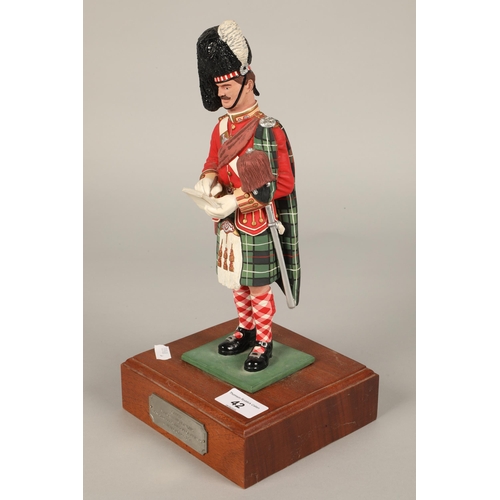 42 - Officer Seaforth Highlanders Review Order c. 1894 figure on wooden base 