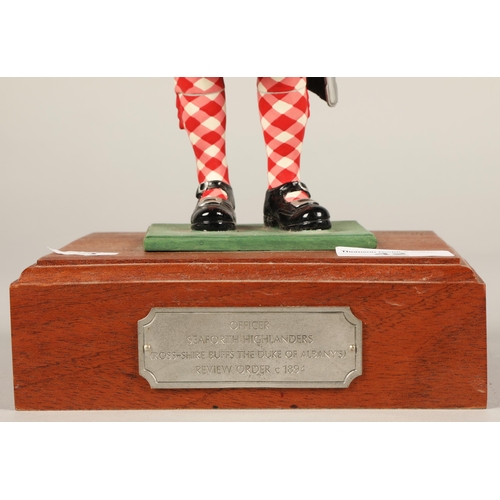 42 - Officer Seaforth Highlanders Review Order c. 1894 figure on wooden base 