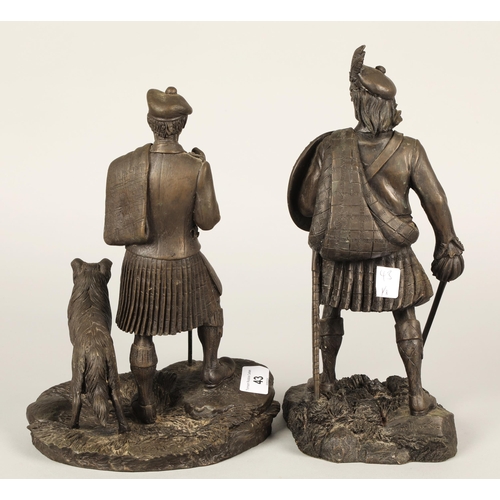 43 - Two Heredities bronzed figures The Laird and Clan Chieftain(2)