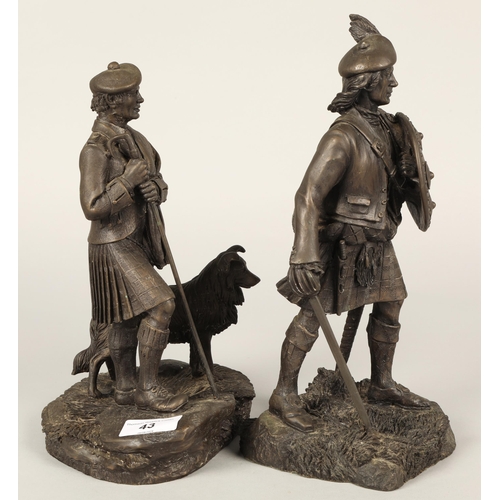 43 - Two Heredities bronzed figures The Laird and Clan Chieftain(2)