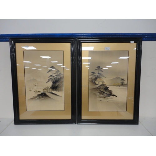 103 - Pair of Japanese landscape prints framed and glazed.