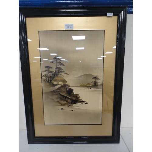 103 - Pair of Japanese landscape prints framed and glazed.