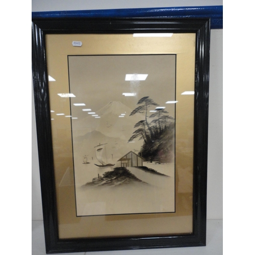 103 - Pair of Japanese landscape prints framed and glazed.