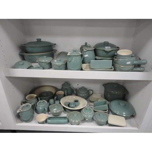 109 - Collection of Denby green glazed stoneware dinner wares.