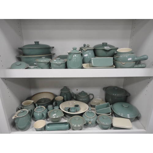 109 - Collection of Denby green glazed stoneware dinner wares.