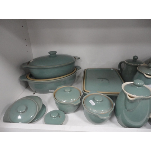 109 - Collection of Denby green glazed stoneware dinner wares.