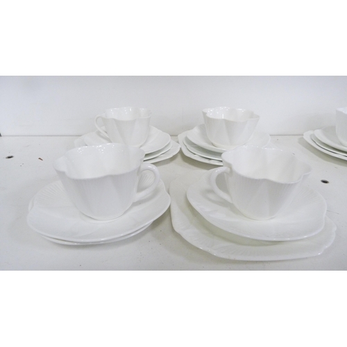 117A - Part white glazed tea set by Shelley.