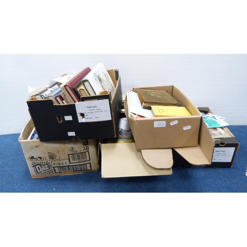 12 - Five cartons of books and ephemera to include opera, pamphlets, natural history, royalty etc.