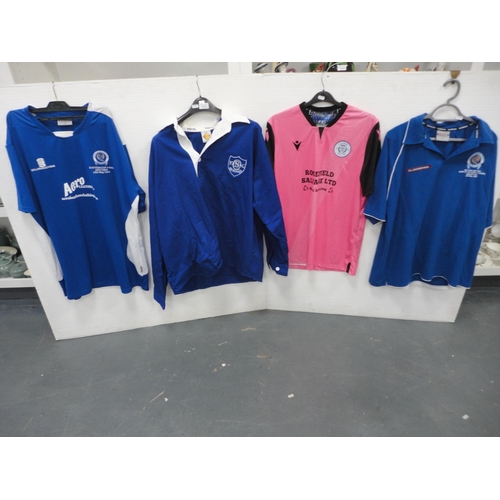 125 - Four Queen Of The South FC football tops to include 2007/2008 replica Scottish cup Final jersey, one... 