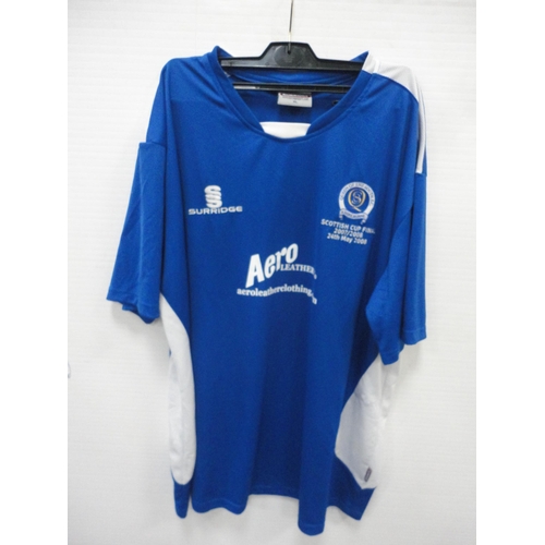 125 - Four Queen Of The South FC football tops to include 2007/2008 replica Scottish cup Final jersey, one... 