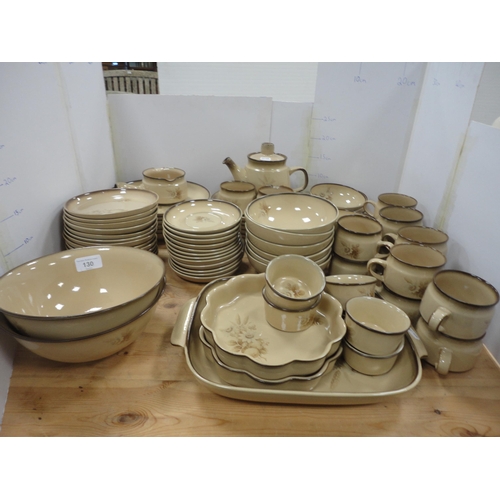 130 - Large Denby 'Memories' pattern tea and dinner set.