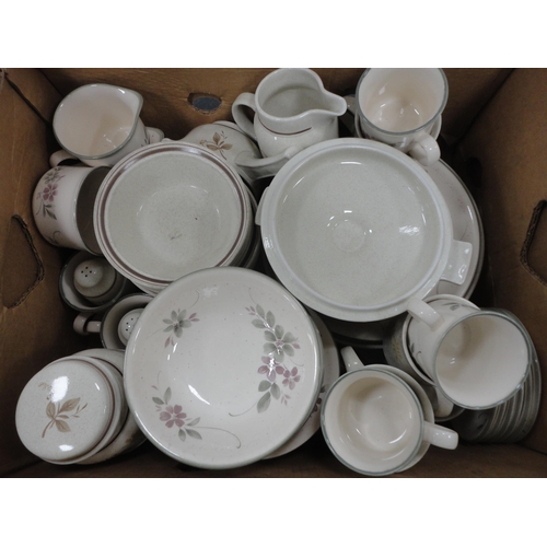 132 - Two boxes of dinnerwares, mainly Noritake and Biltons.