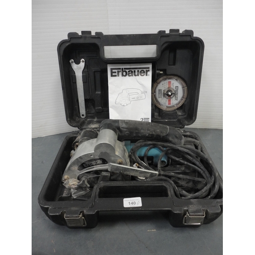 140 - Wall chaser by Erbauer in fitted case with installation tester by Kewtech etc.