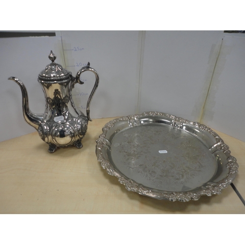 141 - Group of EP and plated wares to include tray, basket, candelabra etc.