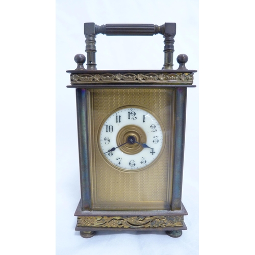 149 - Brass four glass carriage clock.