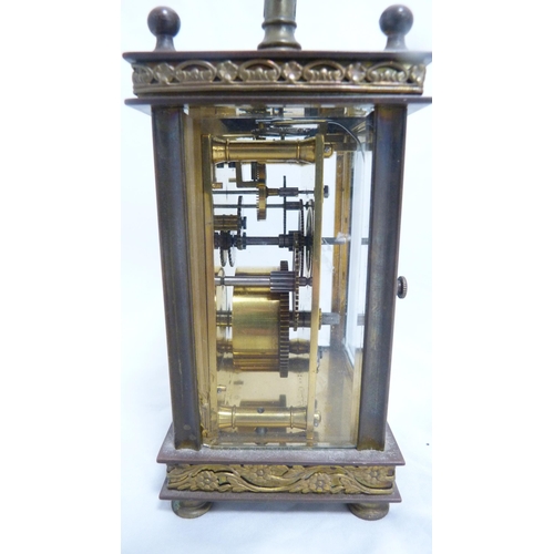 149 - Brass four glass carriage clock.