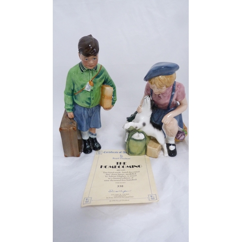 150 - Two Royal Doulton Limited Edition 'Evacuee' figures of the 'Homecoming' HN 3295 with certificate, an... 