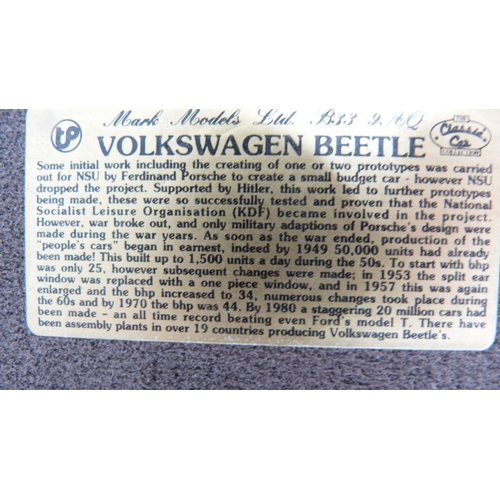 158 - Six classic car ornaments to include Volkswagen.