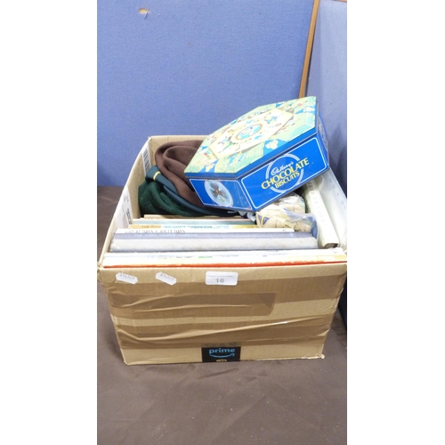 16 - Carton containing Girl Guide books, also associated clothing.