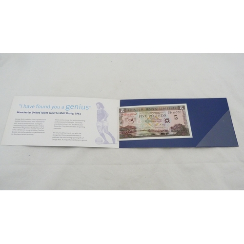 164 - Ulster Bank Limited £5 note to commemorate George Best, Serial number GB 589032.