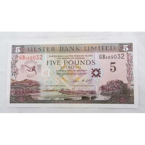 164 - Ulster Bank Limited £5 note to commemorate George Best, Serial number GB 589032.