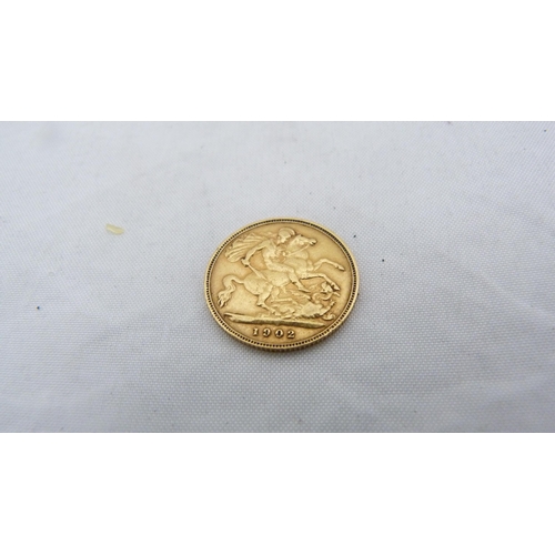 169 - Edward VII gold half sovereign, Dated 1902, 4 grams.