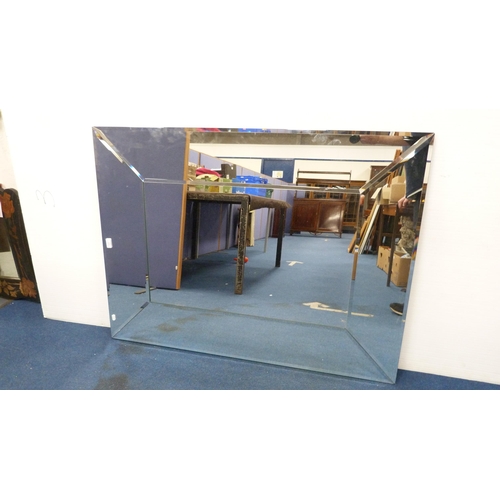 17 - Contemporary unframed wall mirror.