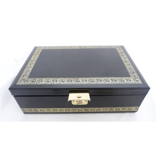 172 - Jewellery box containing costume jewellery, Mainly brooches, necklaces and earrings.