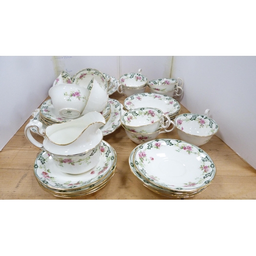 199A - Aynsley floral decorated part china tea set.