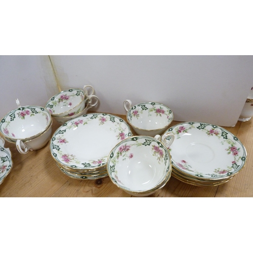 199A - Aynsley floral decorated part china tea set.