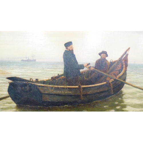 2 - HenryFigures in a fishing boatSigned, oil on canvas, in a gilt frame.