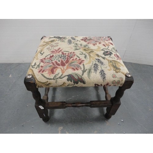 200 - Two occasional tables and a footstool.  (3)