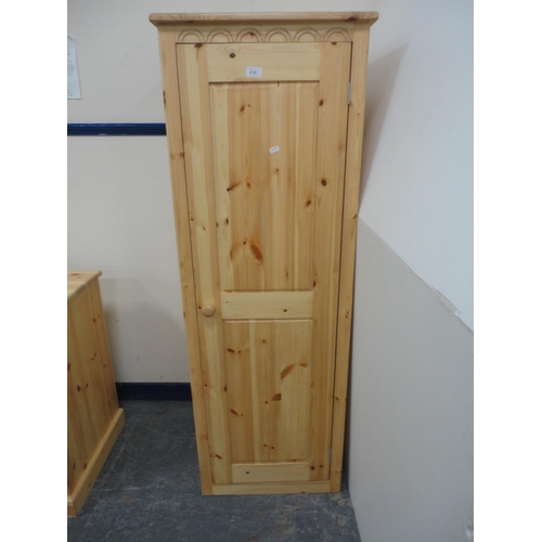 210 - Modern pine single door wardrobe, with matching chest of drawers. (2)