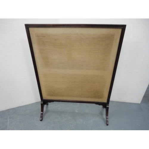 226 - Mahogany framed firescreen with Chinese style panel.