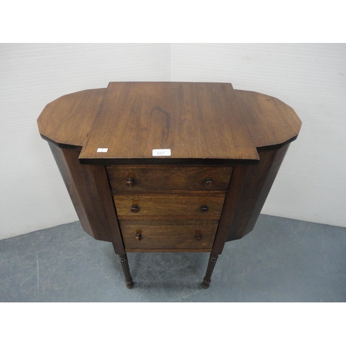 227 - Mahogany work table with drawers.