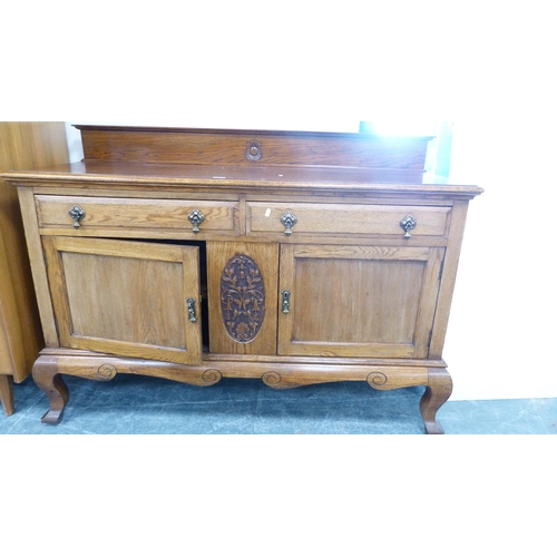 233 - Oak composite eight piece oak dining room suite, Comprising of sideboard, octagonal centre table and... 