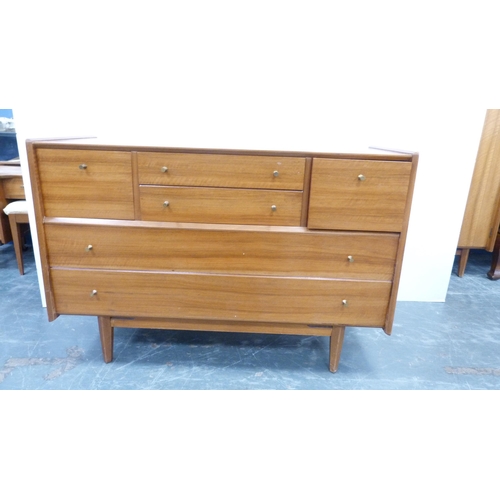 235 - Five-piece mid-century teak bedroom suite by A Younger, c. 1960s, comprising a wardrobe, dressing ta... 