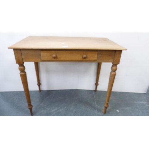 237 - Stained ash hall table with drawer.