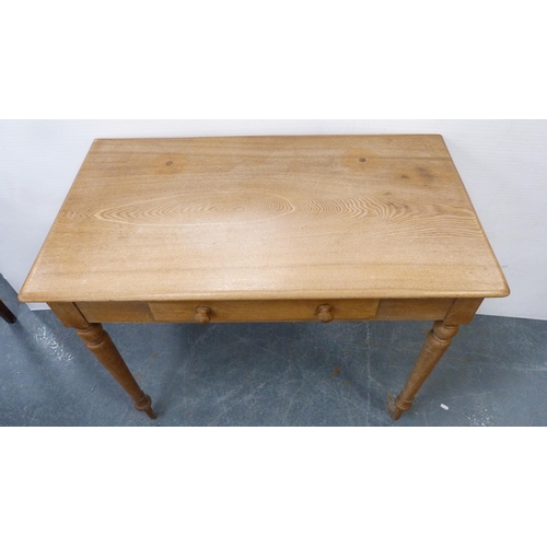 237 - Stained ash hall table with drawer.