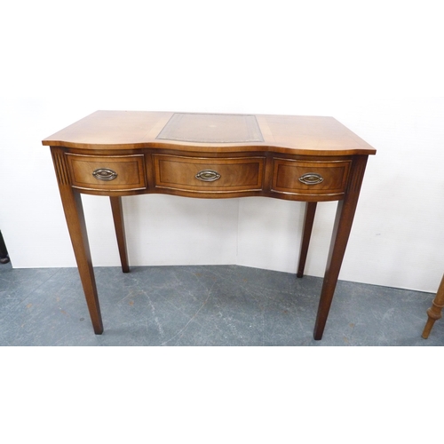 238 - Reproduction three drawer serpentine hall table.