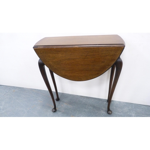 240 - Mahogany drop leaf table, with Italian style coffee table. (2)