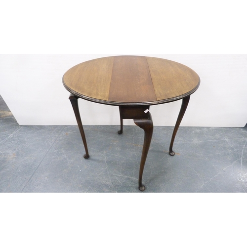 240 - Mahogany drop leaf table, with Italian style coffee table. (2)