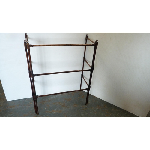 256 - Victorian mahogany folding towel rail.