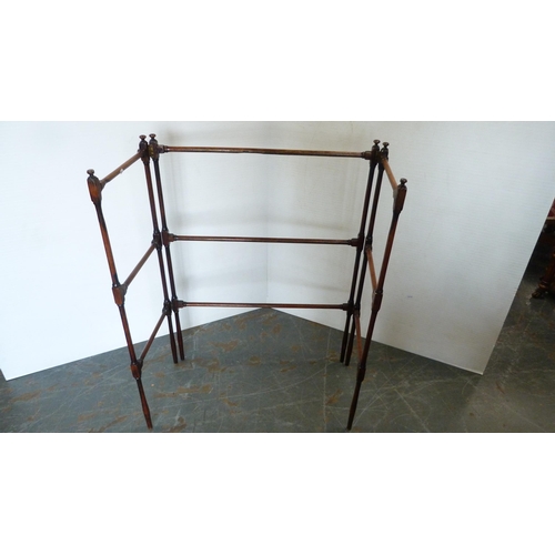 256 - Victorian mahogany folding towel rail.