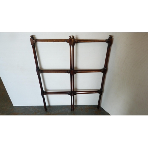 256 - Victorian mahogany folding towel rail.