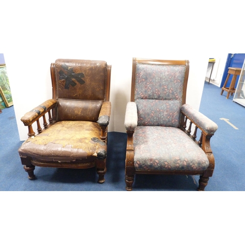 260 - Two Late Victorian parlour armchairs.