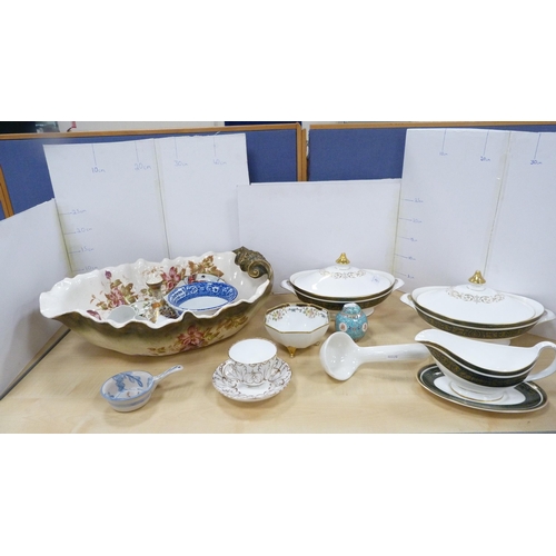 29 - Ceramics to include a large shell-decorated bowl, Noritake bowl, Pair of Royal Doulton 'Vanborough' ... 