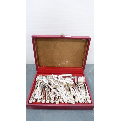 37 - Part canteen of Community flatware, in an Oneida canteen box.