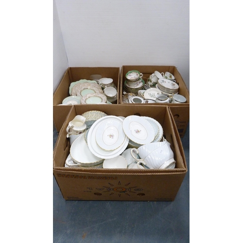 39 - Three cartons containing miscellaneous tea and dinnerwares.